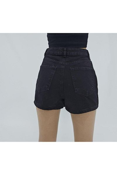 Sora Wear Fusta de damă din denim - neagră