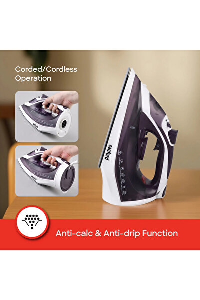 Sanford Sanford Ceramic Coated Cordless Steam Iron with Anti-Drip, Anti-Calc and Self-Cleaning