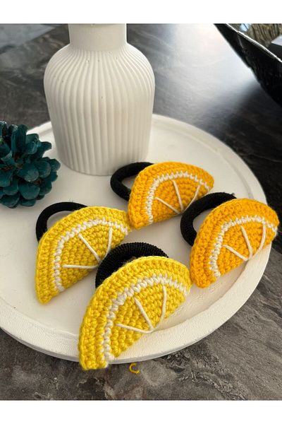 MY LEMON DESİGN 4 Pieces of Lemon with Braided Buckle Elastic
