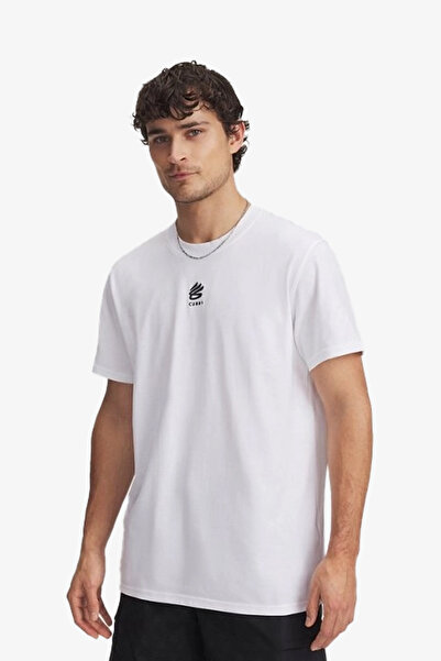 Under Armour Curry Hvyweight Logo Erkek Beyaz T-shirt 1387107-100