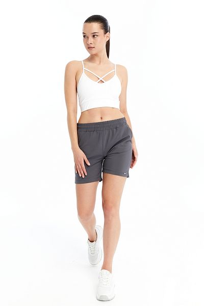 AXXEL Women's Gray Summer Woven Lycra Shorts-S2226