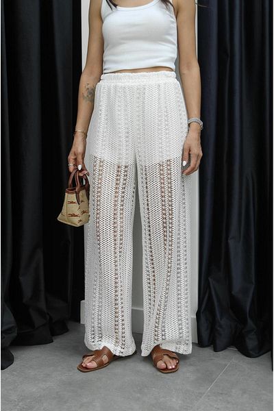 Havoş Ecru Gela Lace Trousers