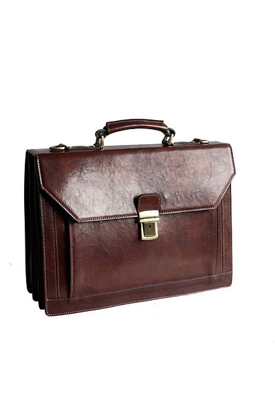 UTIL LAND FASHION Men's briefcase made of genuine vachetta leather, S129