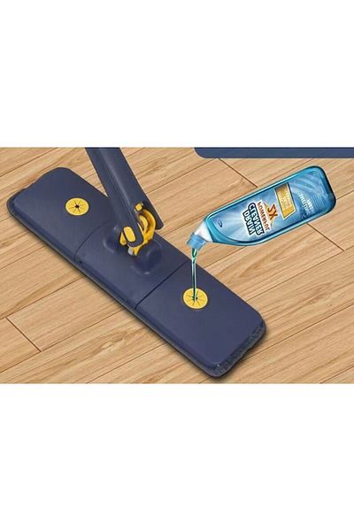 MACVI Mop Macvi® dreptunghiular cu stoarcere, telescopic, usor de curatat, 127 cm, albastru si galben