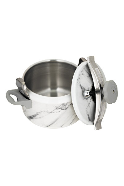 ALSAIF Aluminum Granite Pressure Cooker Size: 11 Liter, Color: Marble White