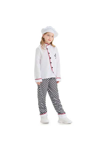 EvrikaUnity Costum de Bucatar Chef pentru Copii, Set pentru fete cu Palarie, ...