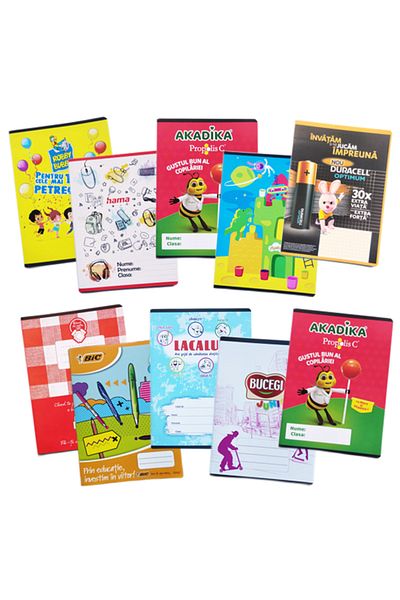 Ropet Set of 10 pieces A5 notebook 40 sheets dictando, polychrome cover, Pigna