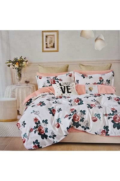 Kotonia Home Finet Gros Bed Linen, Xxl - Floral Pattern, 6 Pieces, Talo, 08