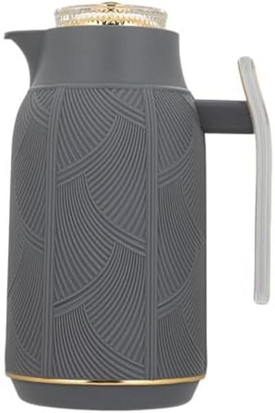 ALSAIF Deva Coffee And Tea Vaccum Flask In Grey/gold / Leak-proof And Keeps Drinks Hot 1 Liter