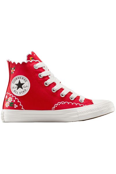 converse Sneakers Converse Chuck Taylor All Star Embroidered Flowers High Top, Red, Unisex