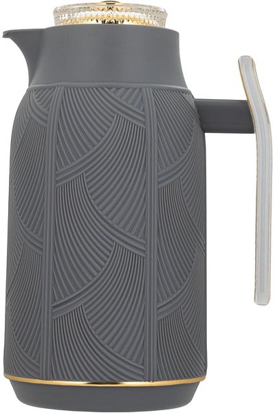 ALSAIF Deva Coffee And Tea Vaccum Flask In Grey/gold / Leak-proof And Keeps Drinks Hot 1 Liter