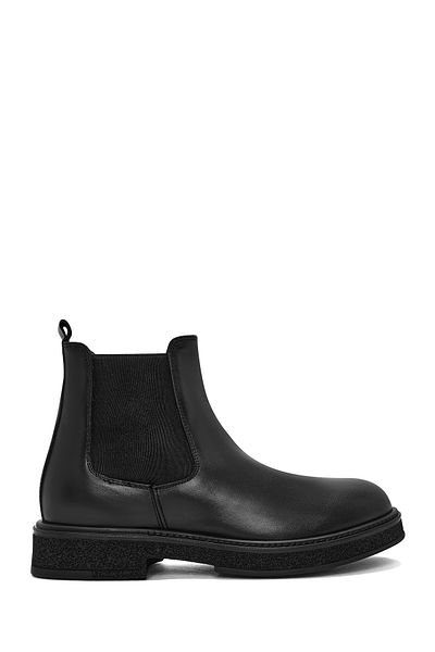 Derimod Men's Black Leather Chelsea Boots 24Wfd 724118