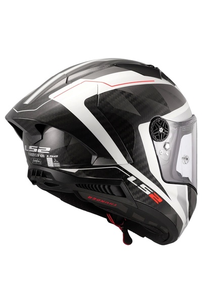 LS2 THUNDER KARBON GP AERO RAUTE BEYAZ-GRİ KASK