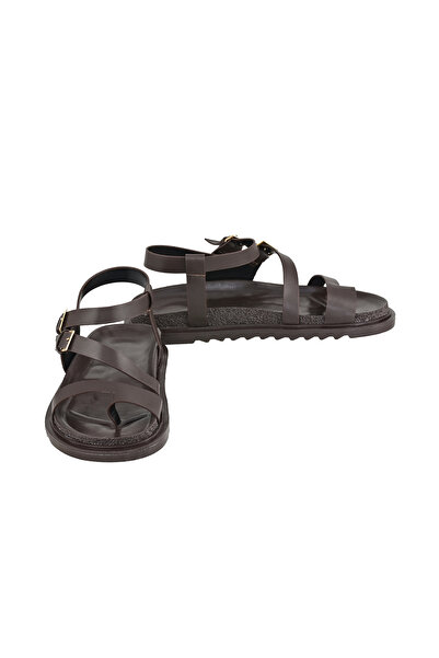 NOOSY Brown Women's Sandals with Ankle Strap