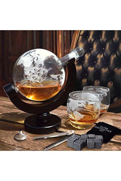 MIKAMAX Set de decantor Whisky Globe și cuburi de răcire