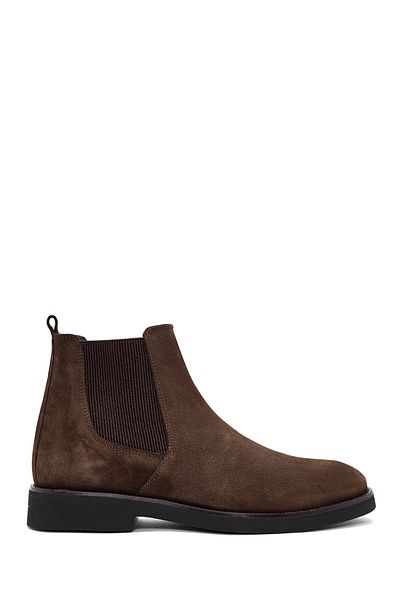 Derimod Men's Brown Suede Leather Chelsea Boots 24Wfd 722210