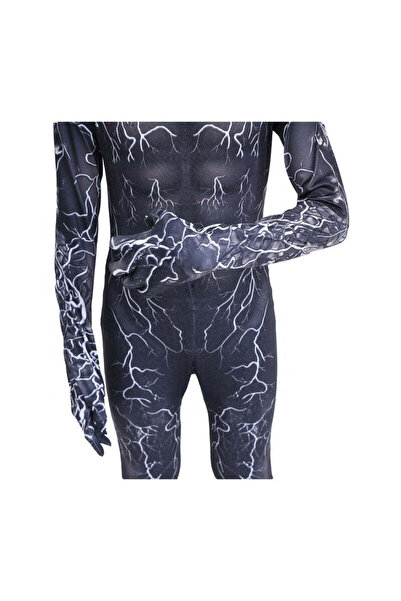 EvrikaUnity Costum Venom cu multe Fulgere pentru Copii, Set cu masca, Super-Erou, 3-4 ani, 110, Negru/ Alb