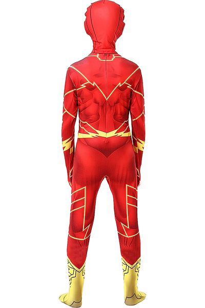 EvrikaUnity Costum Copii Flash, Marvel, Avengers, Lycra, 11-12 ani, 145-155, Rosu / Galben