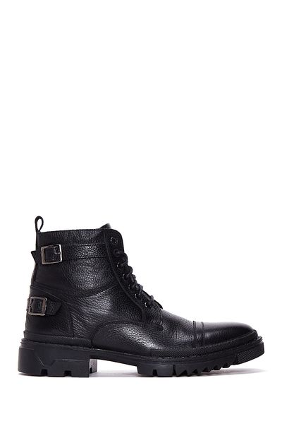 Derimod Men's Casual Leather Boots - Black, Lace-Up 24Wfd6201Ft