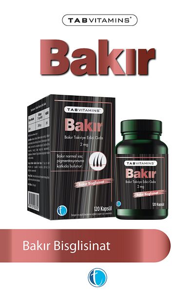 Tabvitamins Copper 120 Herbal Capsules Copper Bisglycinat 2 Mg