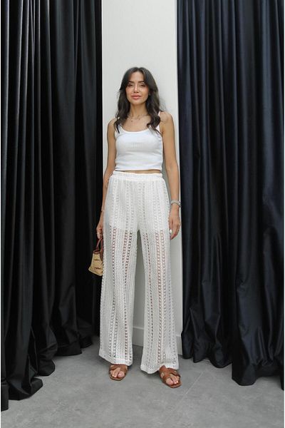Havoş Ecru Gela Lace Trousers