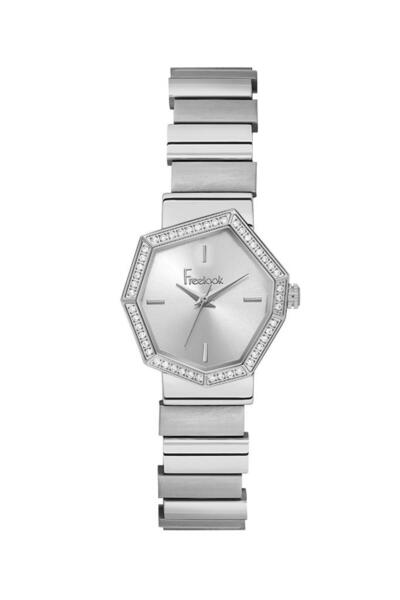 Freelook FL.1.10492-1 Taşlı Tasarım 5 ATM Suya Dayanıklı Çelik Kasa Çelik Kordon Metalik Renk Kadın