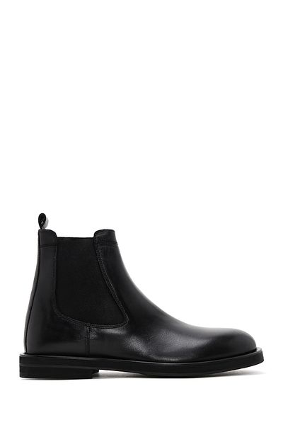 Derimod Men's Black Leather Casual Chelsea Boots 24Wfd 620518