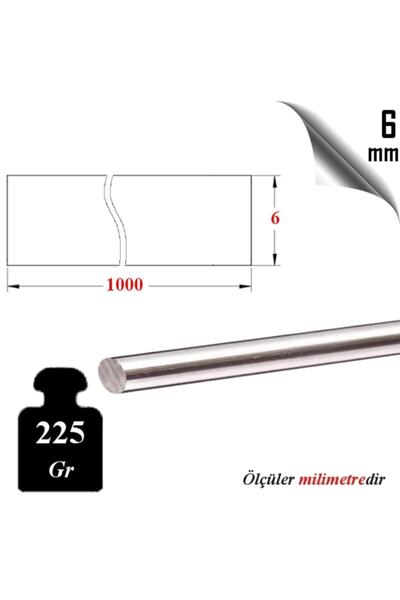 PÇS Paslanmaz Paslanmaz Çelik 304 Çubuk (mil) Ø 6 Mm (1 Metre)