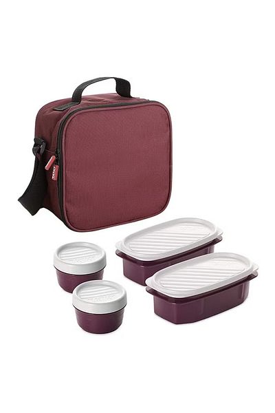 Tatay 5-Piece Lunch Box Kit Urban Bugundy/White
