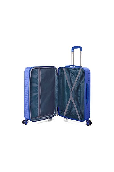 Benzi Set Extensibil Bz 5827, 1 Bagaj De Mână, 1 Bagaj De Cală, 1 Geantă Cosmetice, Abs, Albastru