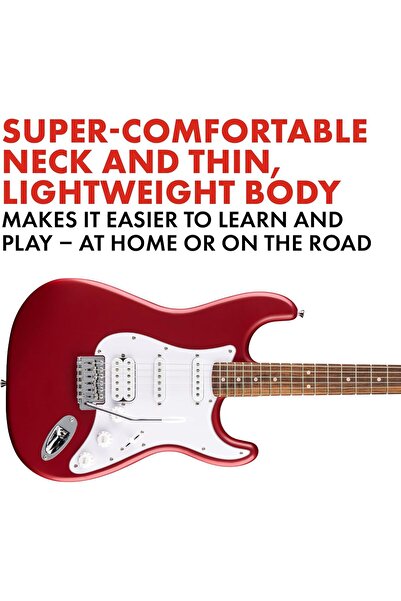 SQUIER Fender Squier Debut HSS Kırmızı Elektro Gitar Seti (Katre Müzik Kılıf, askı, kablo, fender pena)