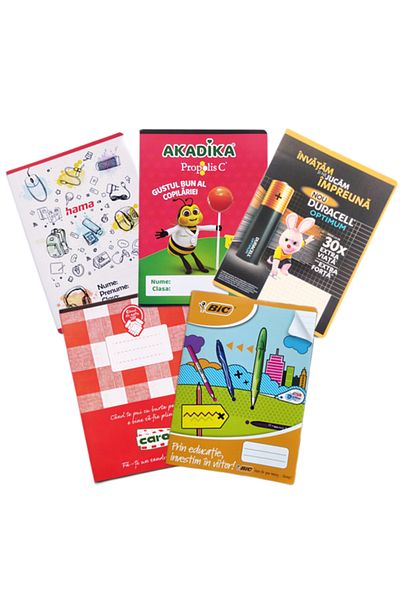 Ropet Set of 5 pieces A5 notebook 40 sheets dictando, polychrome cover, Pigna