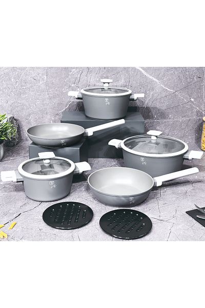 Berlinger Titanium Non-stick Cookware Set Pot Set Aspen Collection 10-piece