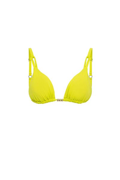 AQUAVİVA Women's Neon Green Izabella Triangle Bikini Set with Gold Accessories