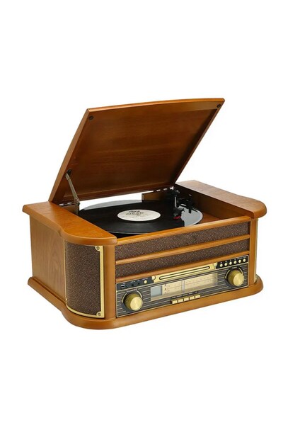 M90 Ahşap Retro Bluetooth Pikap Nostalgia Dönence Pikap Ahşap 2x5w Stereo Spk Mp3 Çalar Usb-radyo-cd-bt