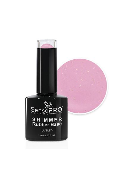 SensoPRO Milano Bază de cauciuc strălucitor SensoPRO Milano - #21 Roz strălucitor, 10ml