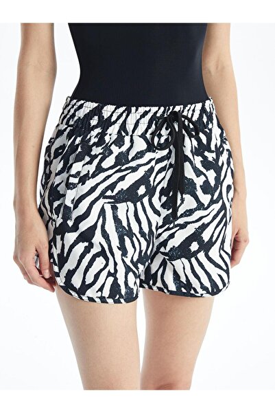 LC Waikiki Beli Lastikli Desenli Kadın Deniz Şortu (S4)