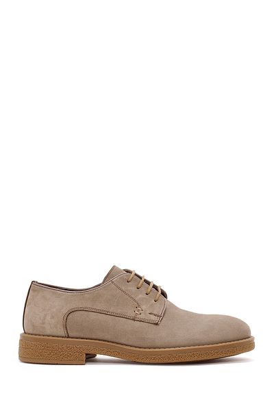 Derimod Men's Beige Lace-Up Nubuck Leather Casual Shoes 24Wfd7502V3