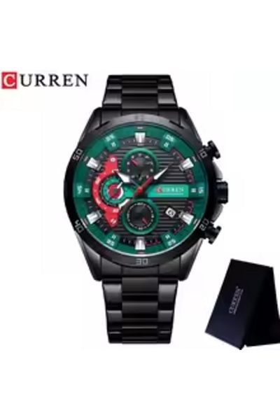 Curren 8402 Men's Chronograph Watch – Waterproof Luxury Stainless Steel Sport Wristwatch