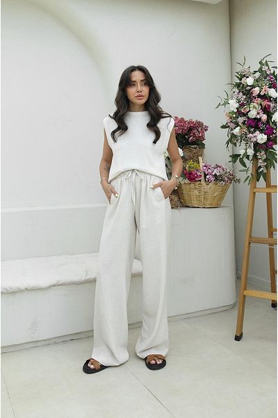 Havoş Beige Banff Linen Trousers