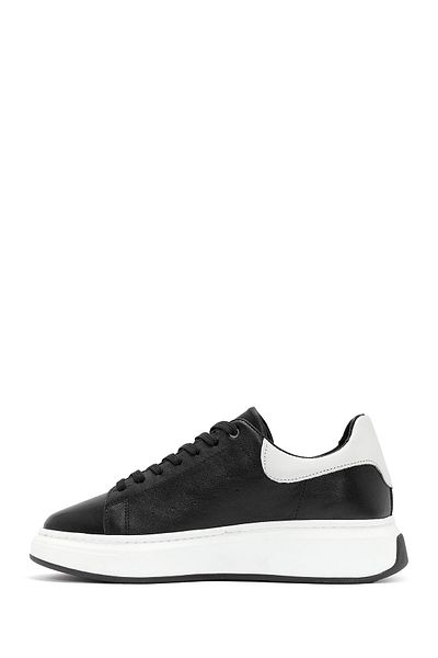 Derimod Men's Black Lace-Up Leather Sneakers 24Wfd 675418