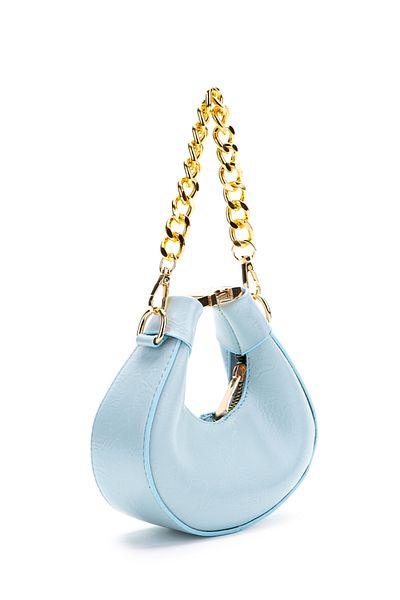 minebag Mini geantă crossbody cu curea lungă cu blocare metalică Rio Baby Blue
