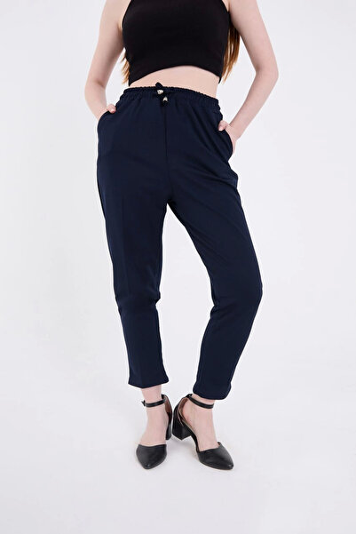 velmorafashion Velmora Full Fit Basic Sweatpants - Navy Blue -