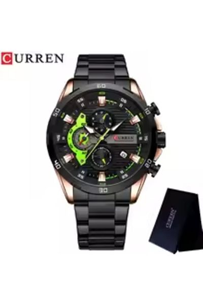 Curren 8402 Men's Chronograph Watch – Waterproof Luxury Stainless Steel Sport Wristwatch