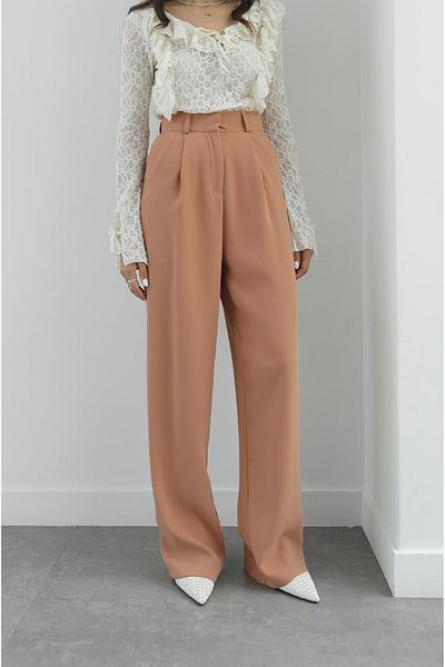 Havoş Salmon Draped Palazzo Trousers