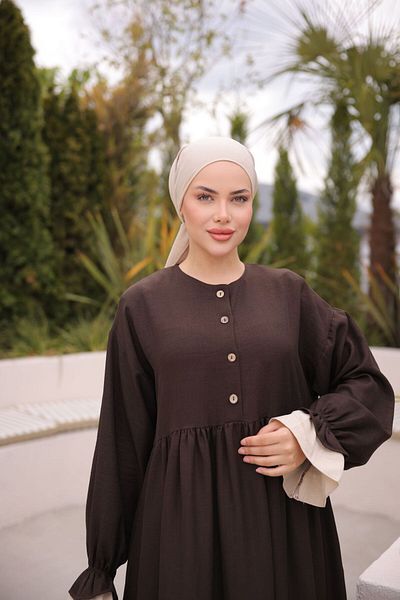 Nissra Ankanoor Smocked Oversize Λινό Φόρεμα Anka255095