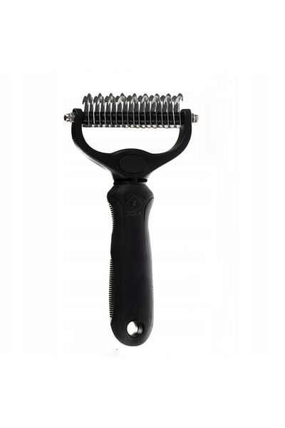 zola Trimmer brush for animals, ergonomic handle, removes unwanted hair, 17x9.5x2.5 cm, black
