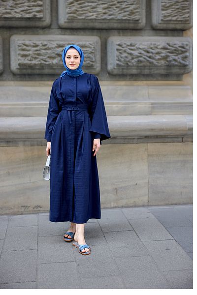 LOCCO Women's Cape Dress Navy Blue