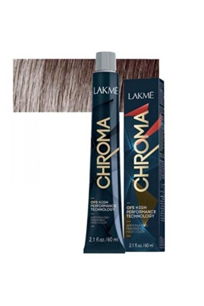 Lakme صبغة شعر دائمة لاكمي بدون أمونيا أشقر رمادي فاتح كروما 8/17