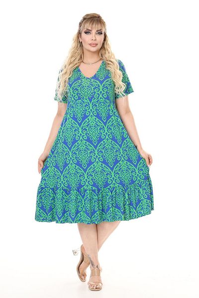 tarzımsüper Women's Plus Size V Neck Hem Ruffle Dress with Pockets